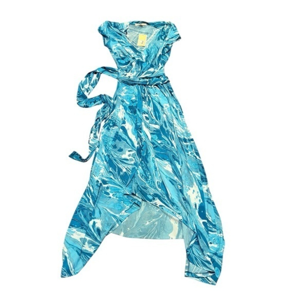 Michael kors blue high low maxi dress 6 nwt